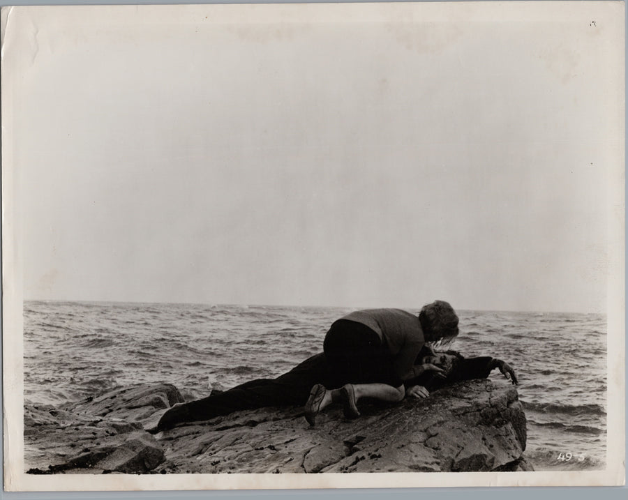 Two Figures on Rocks Beside the Sea
