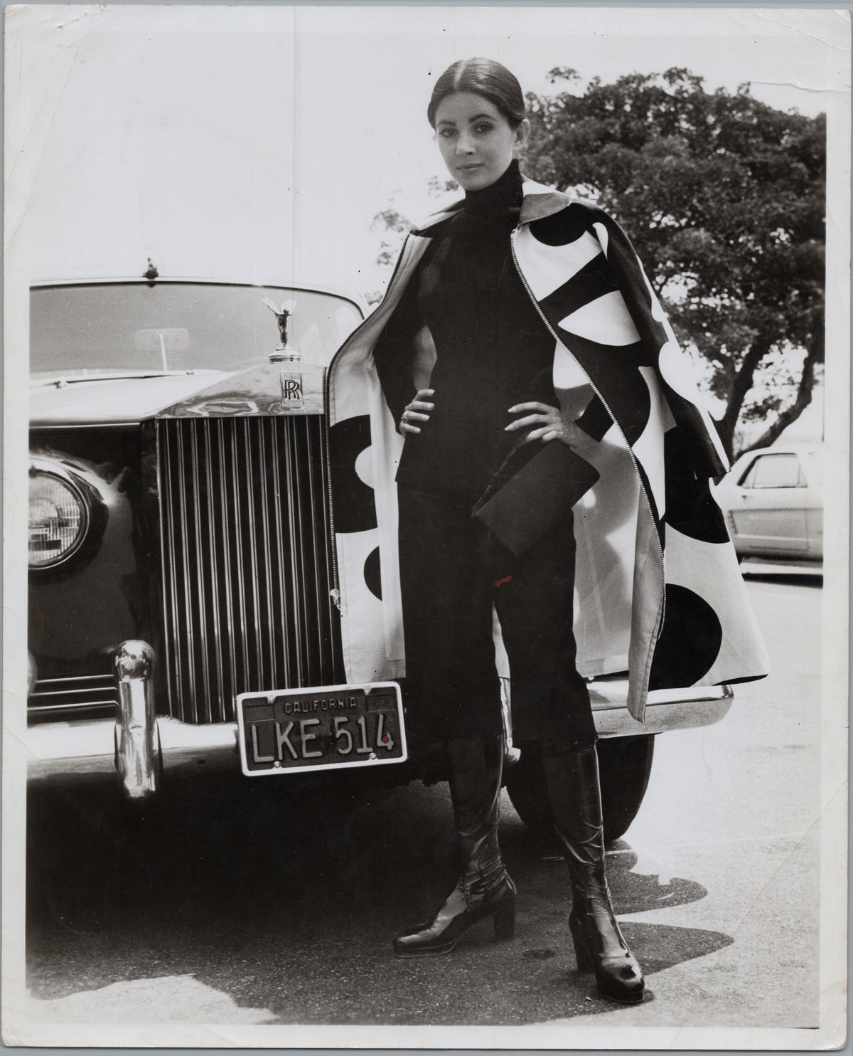 Barbara Parkins Beside a Luxury Car — A01030