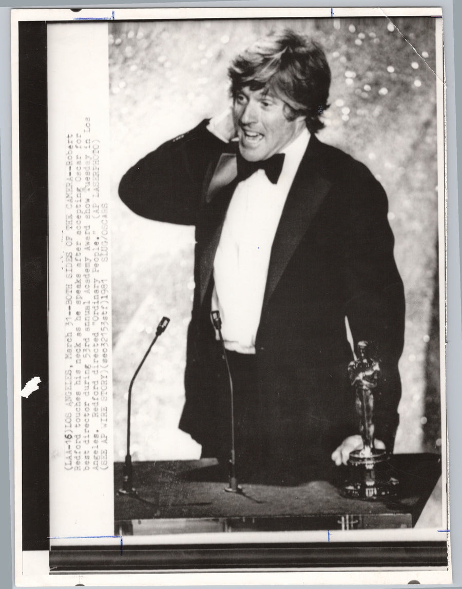 Robert Redford with His Best Director Oscar, 1981