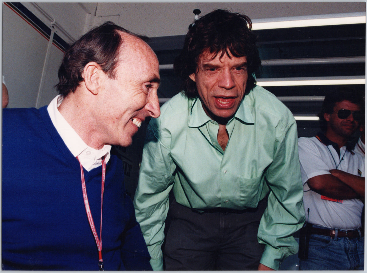 Frank Williams and Mick Jagger at the Portuguese Grand Prix — 1995 — front
