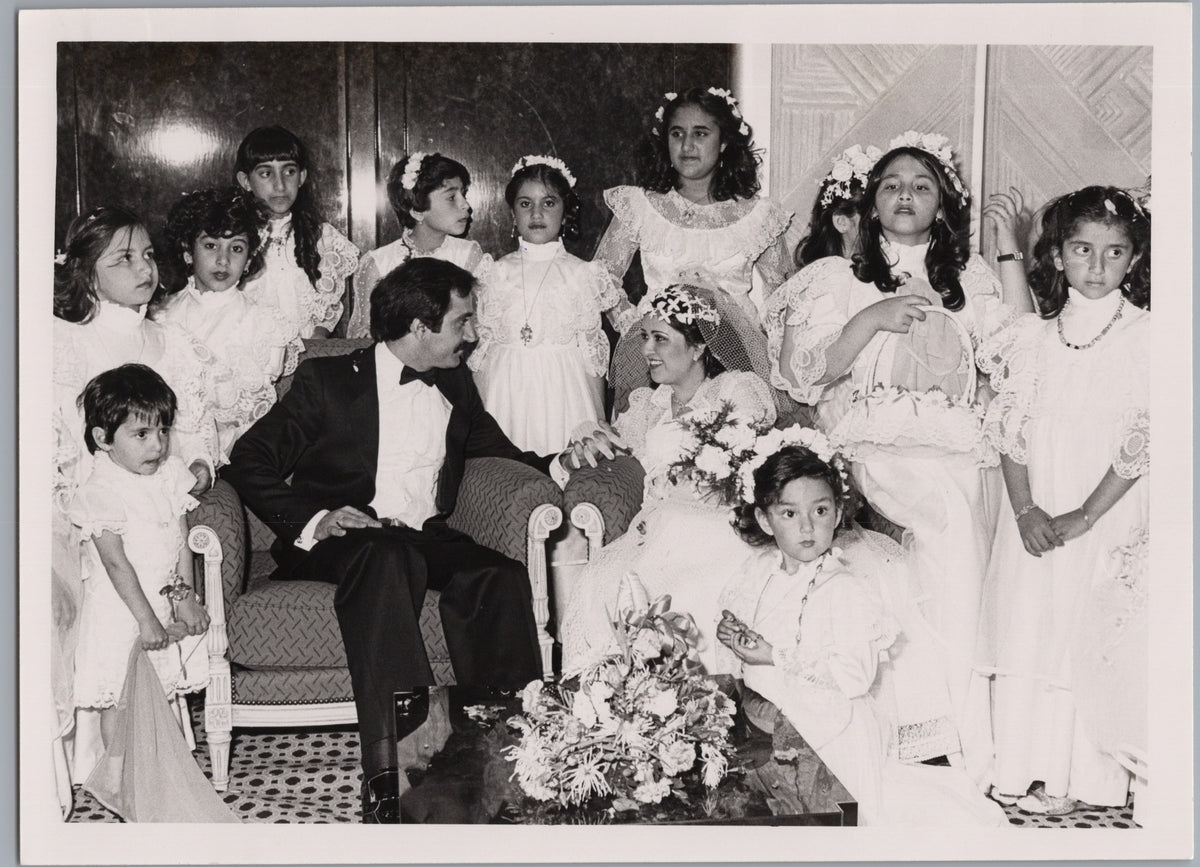 Wedding Group with Bride, Groom and Attendants — front