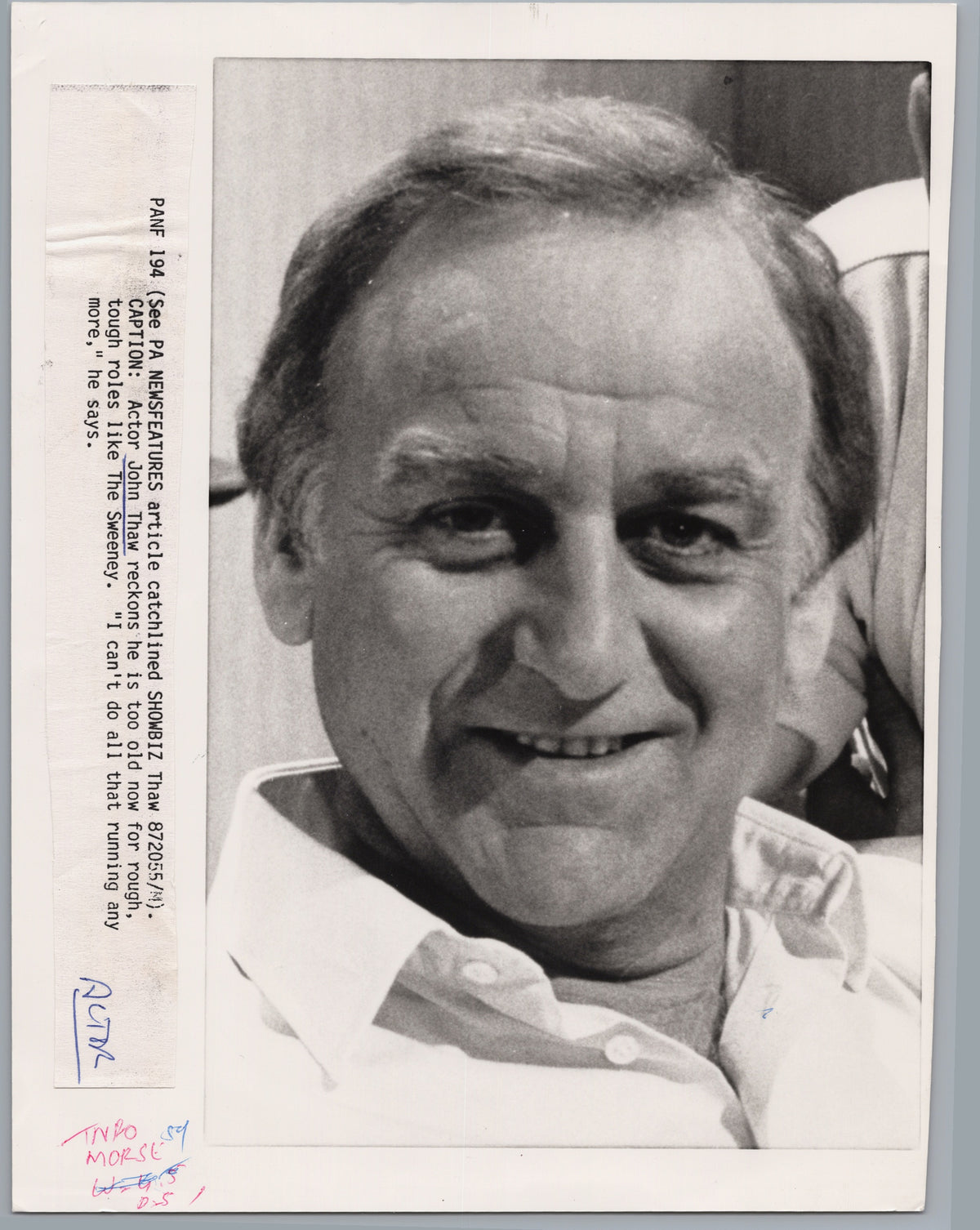 John Thaw — Smiling Close-Up Portrait — front