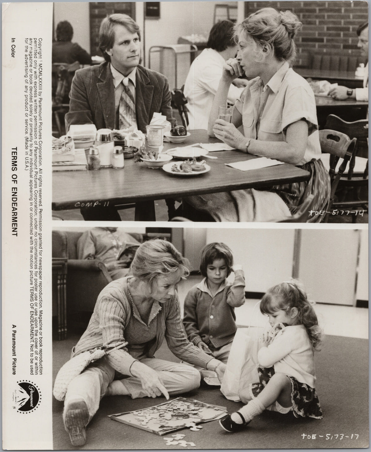 Terms of Endearment — Two-Scene Publicity Photograph — front