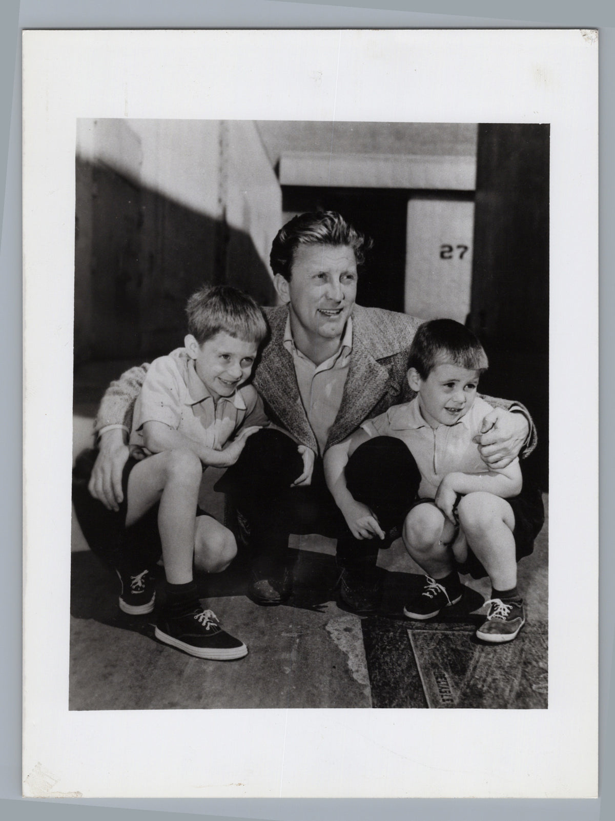 Kirk Douglas with Sons Michael and Joel — front