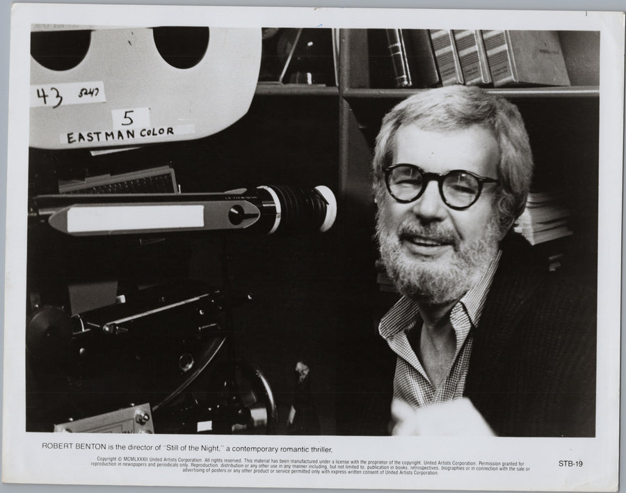 Robert Benton Beside a Film Camera — Still of the Night