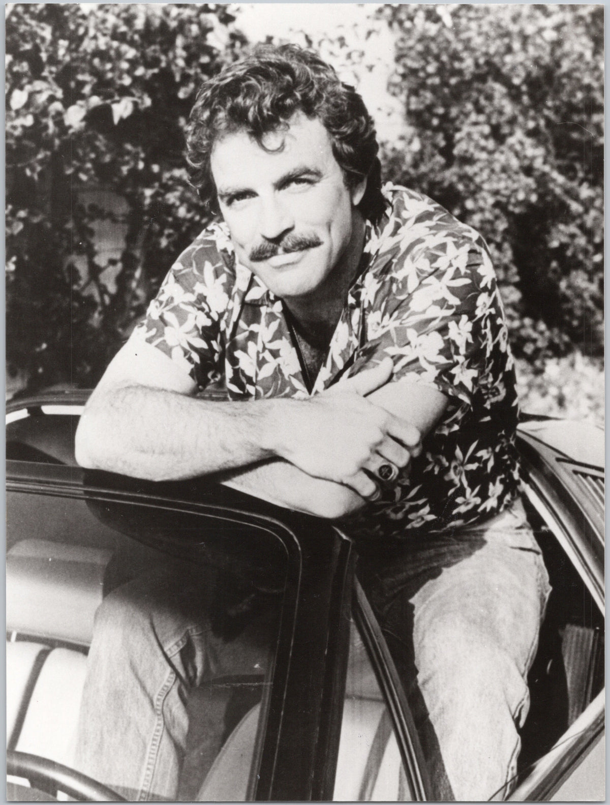 Tom Selleck Leaning on a Car — A01063 — front