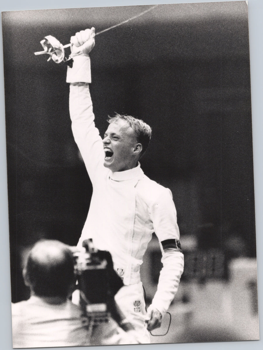 Arnd Schmitt Celebrating a Fencing Victory