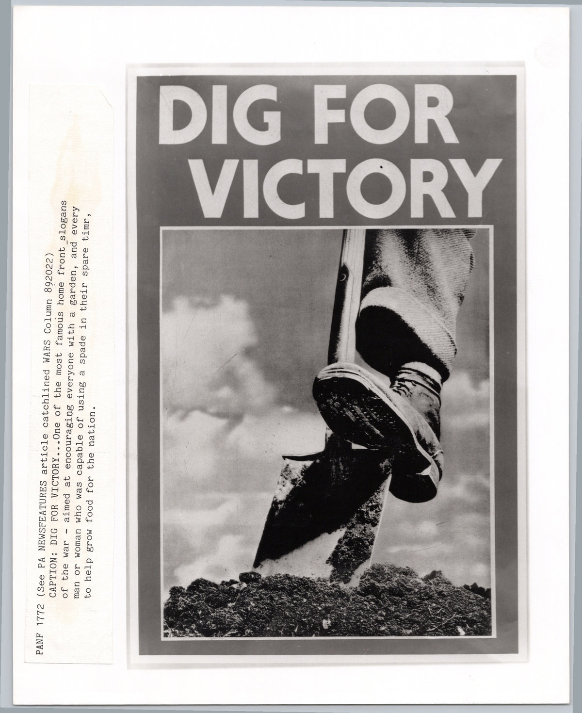 Dig for Victory — Wartime Poster Photograph — front