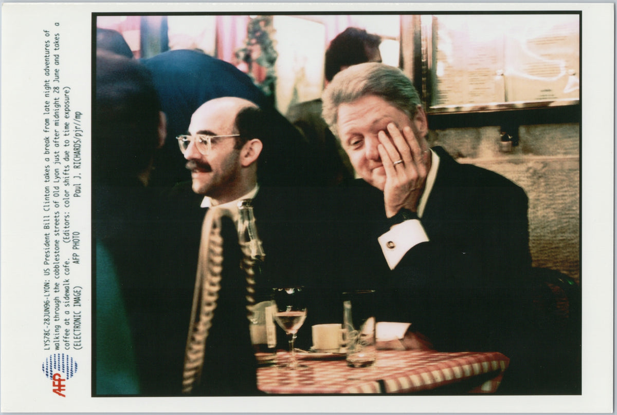 Bill Clinton at a Lyon Sidewalk Café — 1996 — front
