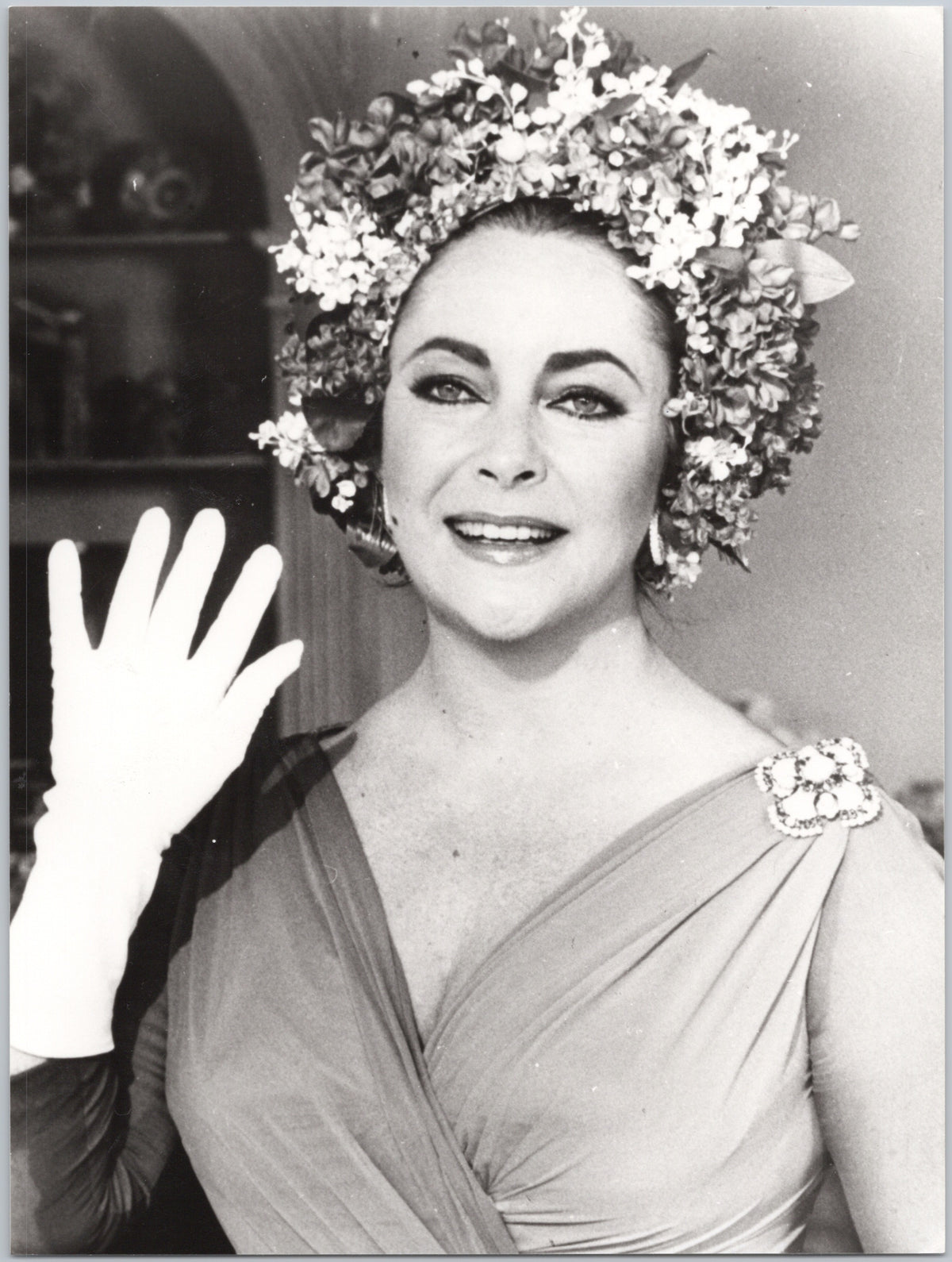 Elizabeth Taylor — Floral Headdress Portrait — front