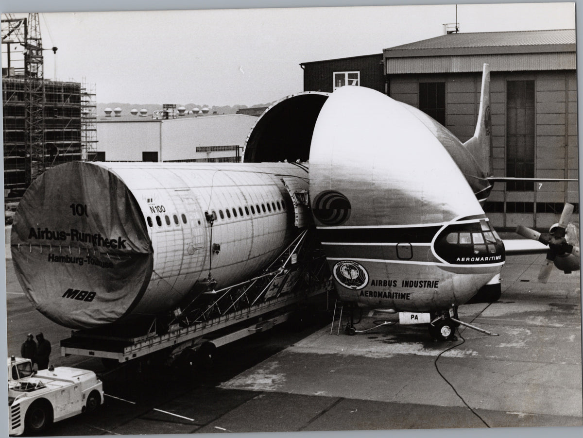 Airbus Fuselage Unloaded from a Super Guppy — front