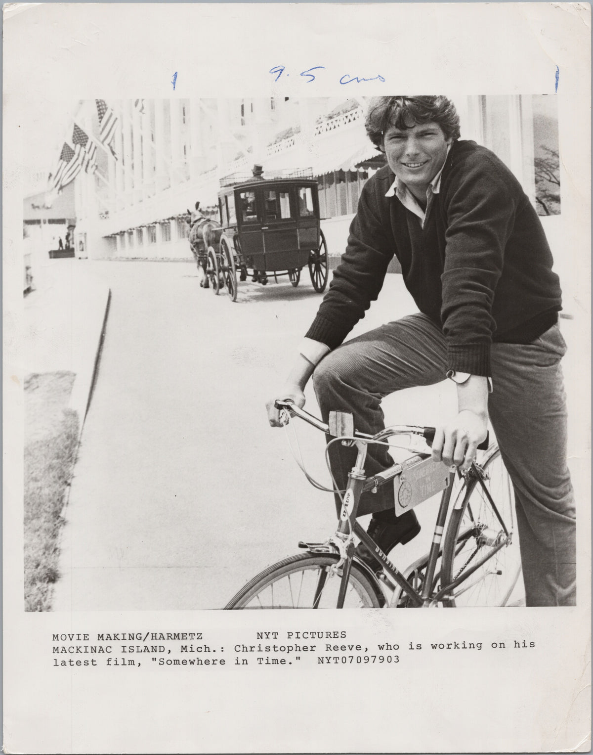 Christopher Reeve on a Bicycle — Somewhere in Time — front