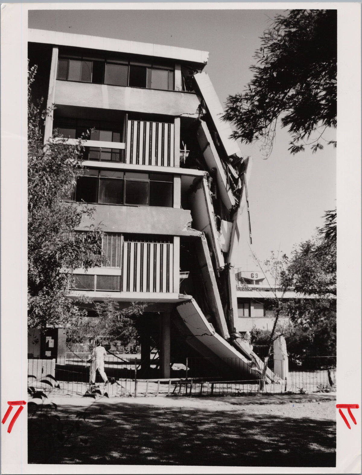 Modern Building with Deep Balconies — front
