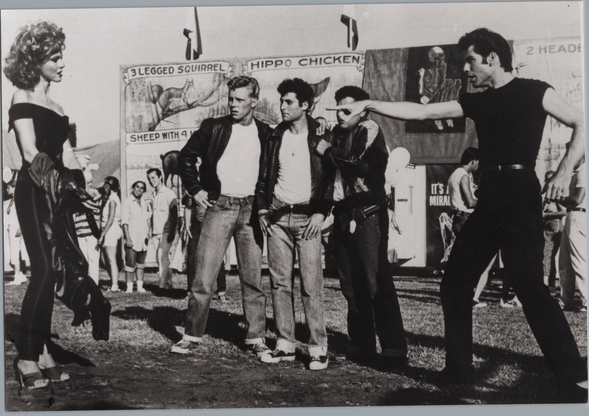 Olivia Newton-John and John Travolta Filming Grease — front
