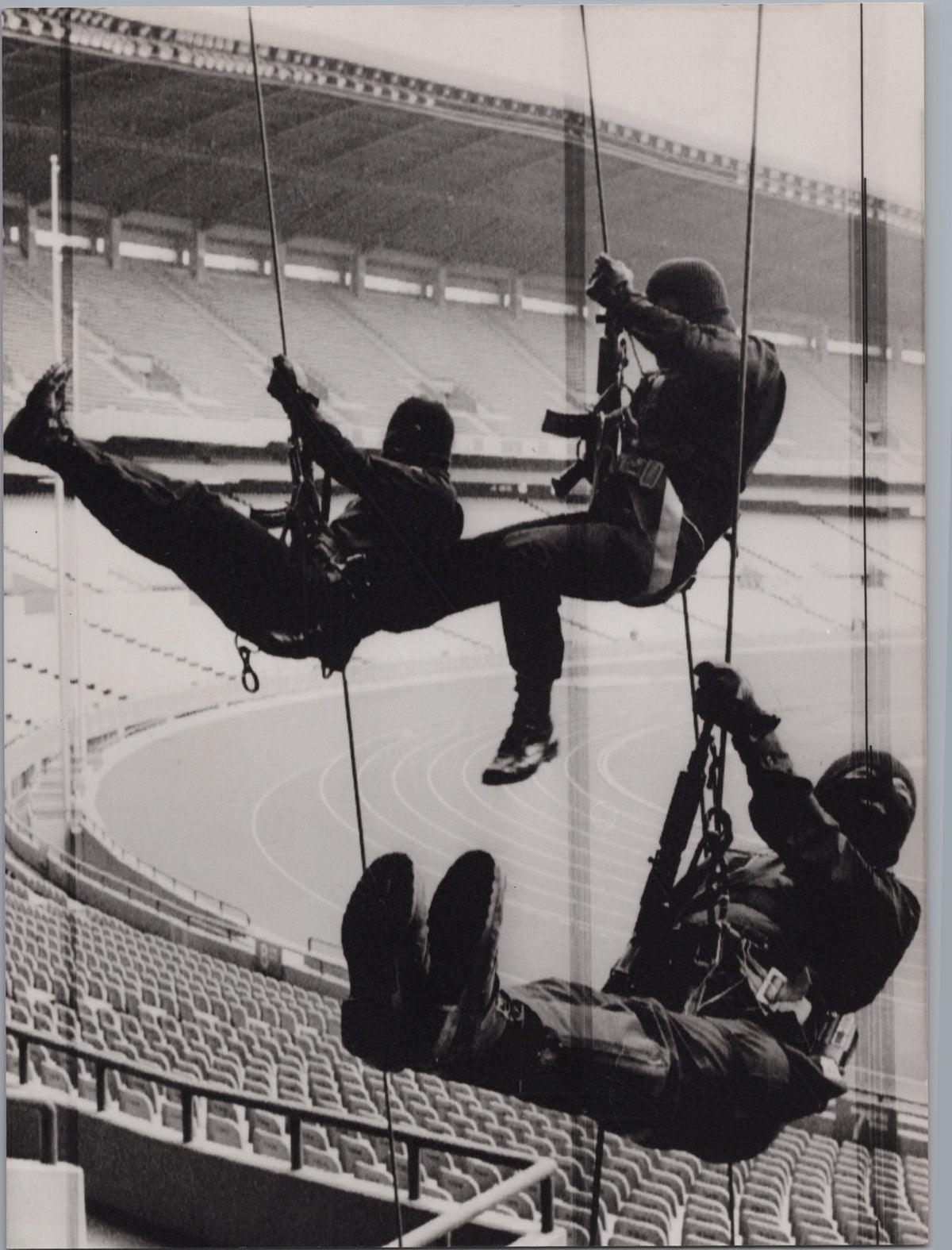 South Korean Troops Practising Stadium Rappelling — front
