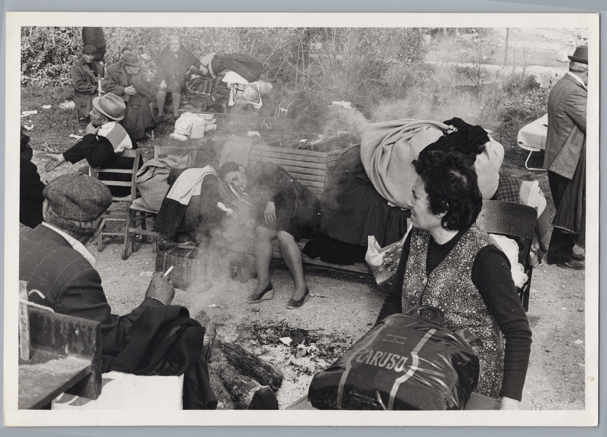 Earthquake Survivors Around a Fire — Lioni 1980 — front