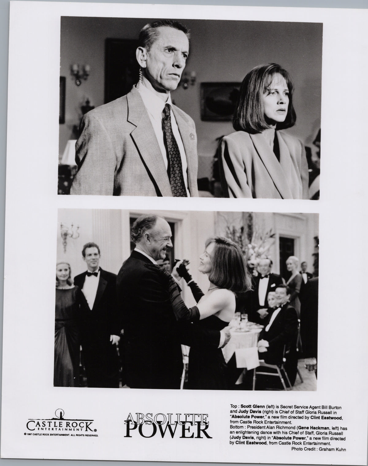Absolute Power — Scott Glenn, Judy Davis and Gene Hackman — front