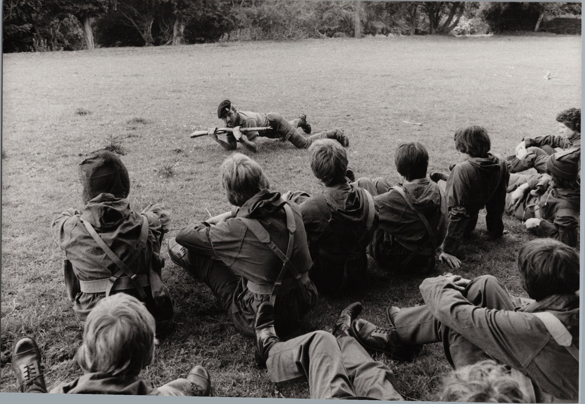 Lancing College Cadets Watching an Infantry Demonstration — front