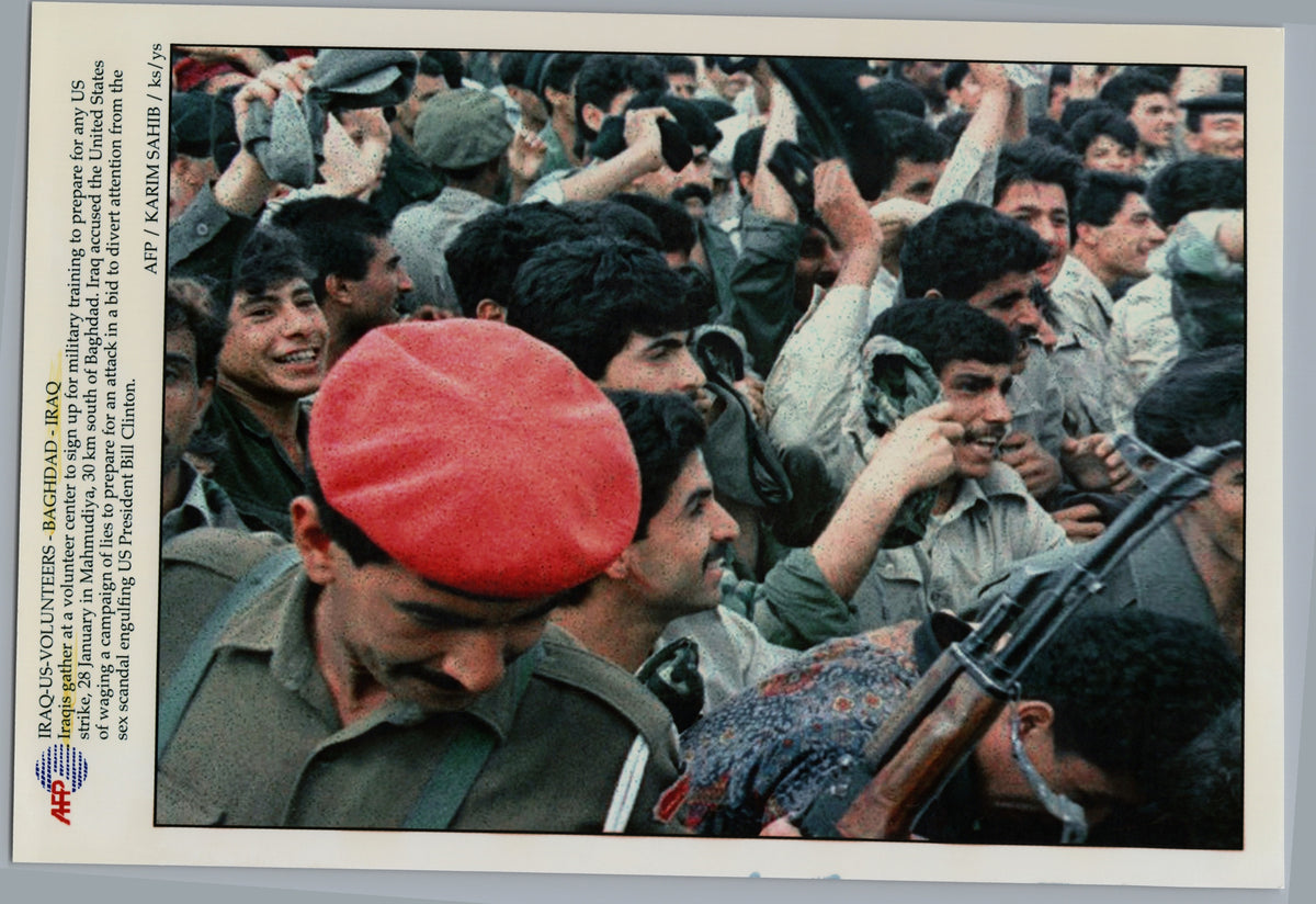 Iraqi Volunteers at a Military Training Registration — front