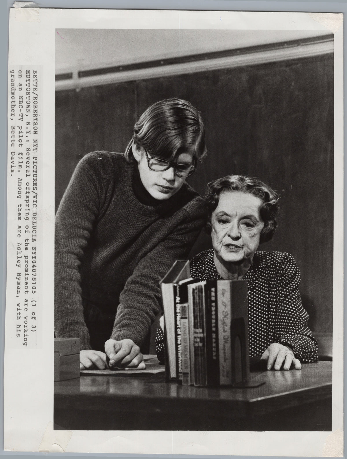 Bette Davis and Grandson Ashley Hyman on a Television Production — front